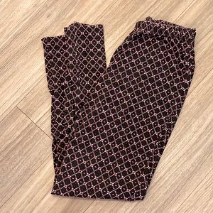 Woman Within Leggings 14/16 Navy and Pink